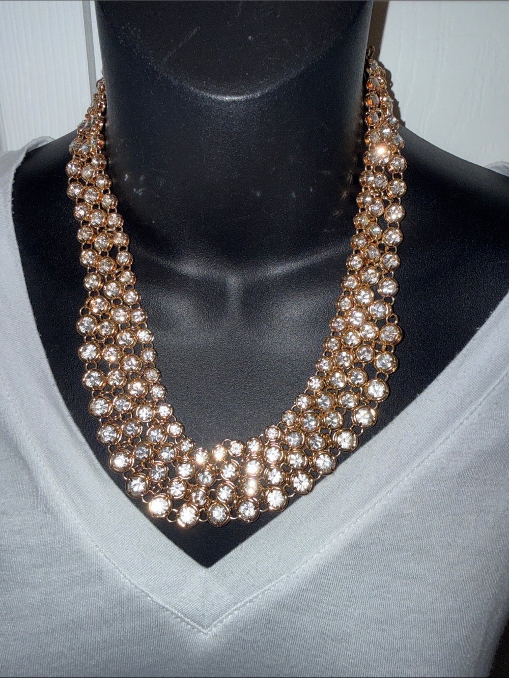 Versona Rose Gold Crystal Multi-Strand Necklace